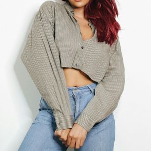 90's Flannel Crop Button Down